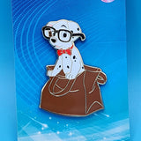 101 Dalmatians Pup w/ Glasses & Bow Tie In Paper Bag Enamel Pin