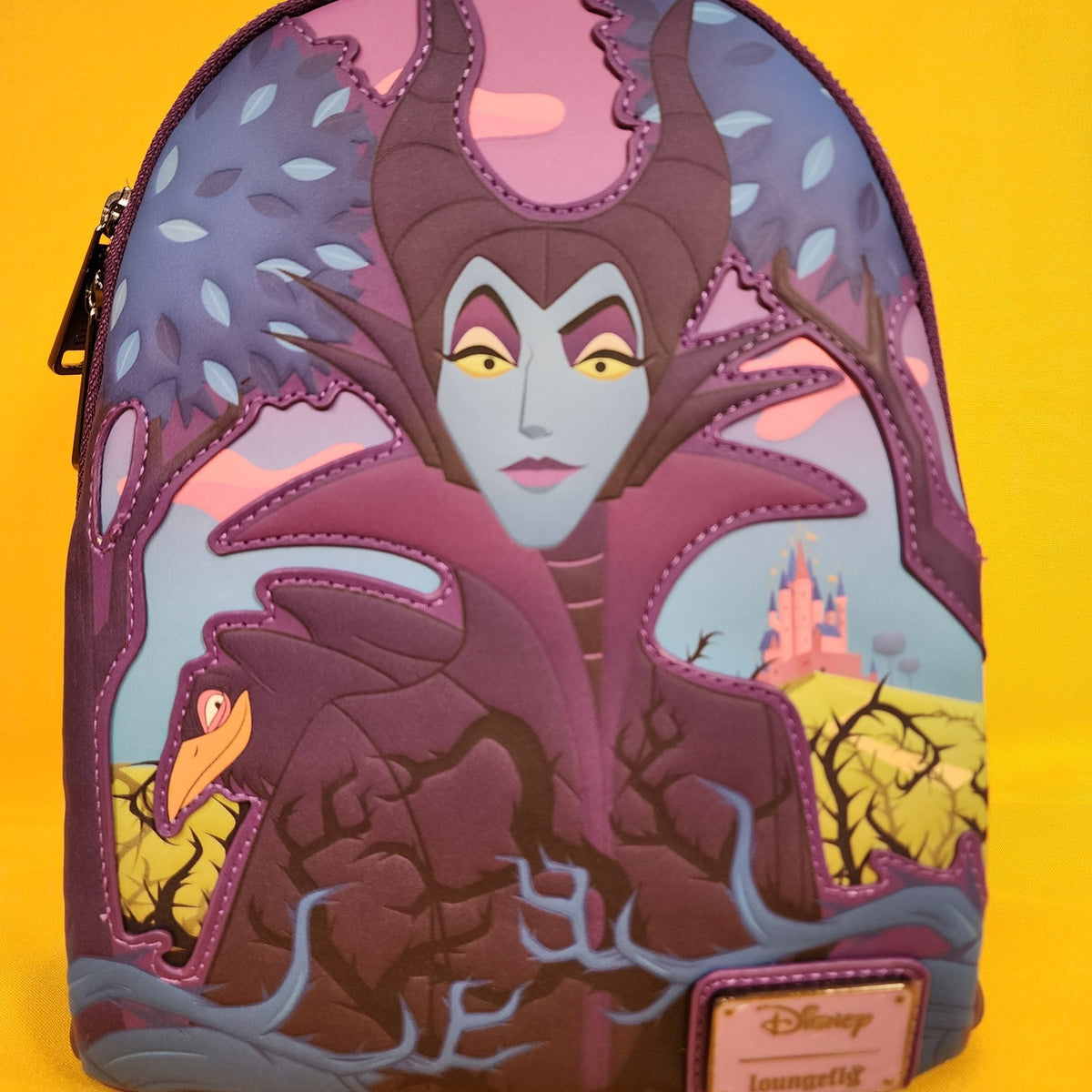disney villains scene maleficent sleeping beauty mini backpack Loungefly Disney Villains Sleeping Beauty Maleficent Crow Layered Mini