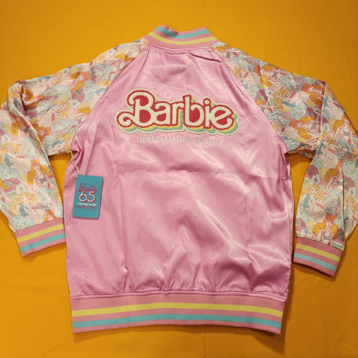 Loungefly Barbie 65th Anniversary Unisex Bomber Jacket Pink
