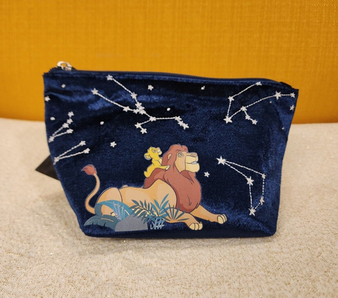 Lion King Mufasa & Simba Stargazing Blue Velvet Cosmetic Bag