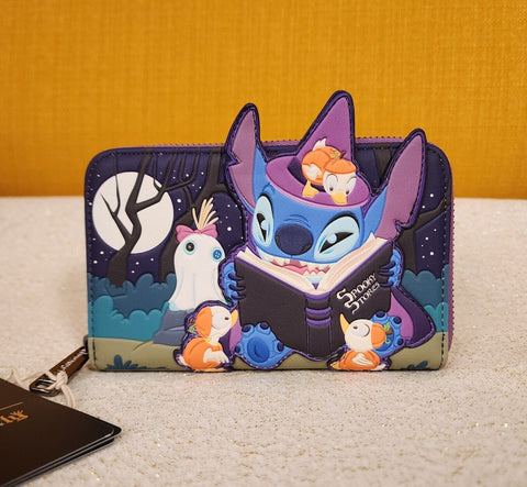 Stitch Witch Spooky Stories Halloween Glow Zip-Around Wallet