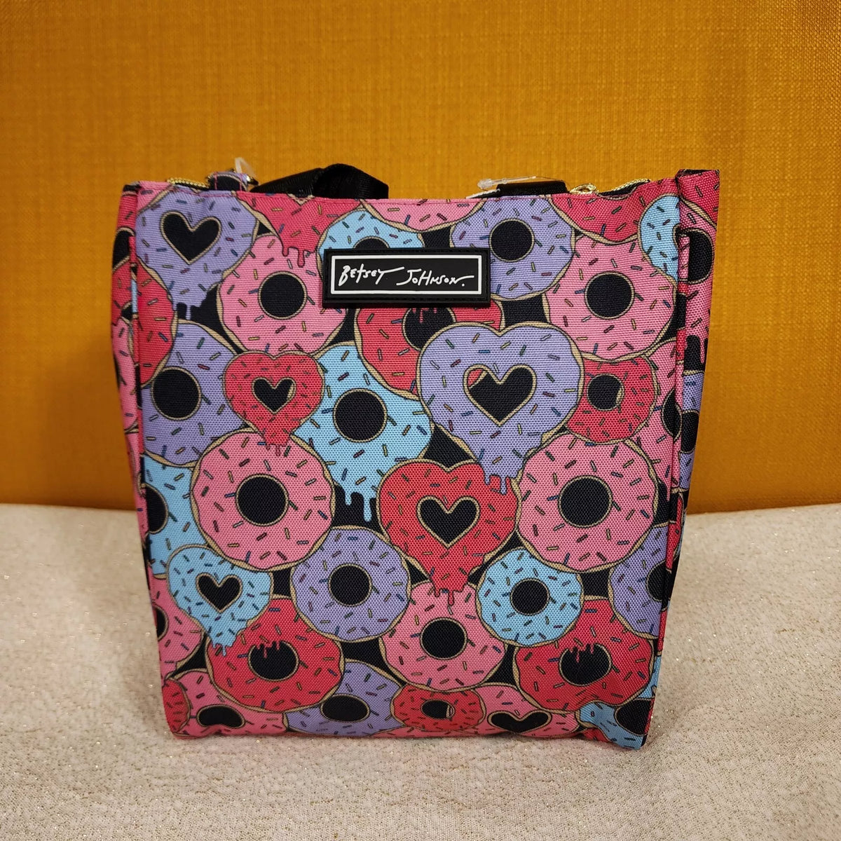 Betsey Johnson Heart Donuts AOP Insulated Lunch Tote Lunch Bag Get Lojos Mojo