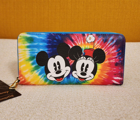 Mickey and Minnie Mouse Tie Dye Rainbow Wallet
