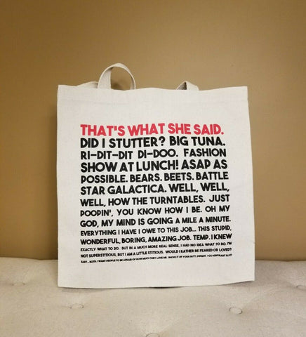 THE OFFICE Canvas Tote Bag Character Quotes