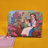 Loungefly Disney Princess Beauty And The Beast Belle Reading Books Zip Wallet