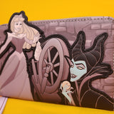 Loungefly Disney Sleeping Beauty Aurora & Maleficent Spinning Wheel Wallet