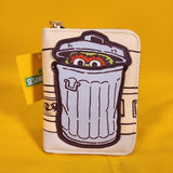Sesame Street Oscar the Grouch Trash Can Pop Up Small Zip Wallet