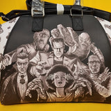 Loungefly Universal Monsters Group Black White Halloween Satchel HandBag