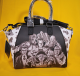 Loungefly Universal Monsters Group Black White Halloween Satchel HandBag