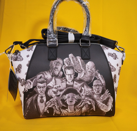 Loungefly Universal Monsters Group Black White Halloween Satchel HandB –  Get Lojos Mojo