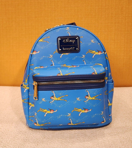 Peter Pan Flying TinkerBell AOP Blue Mini Backpack