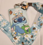 Lilo and Stitch Springtime Frog Ducks Daisy Lanyard ID Holder