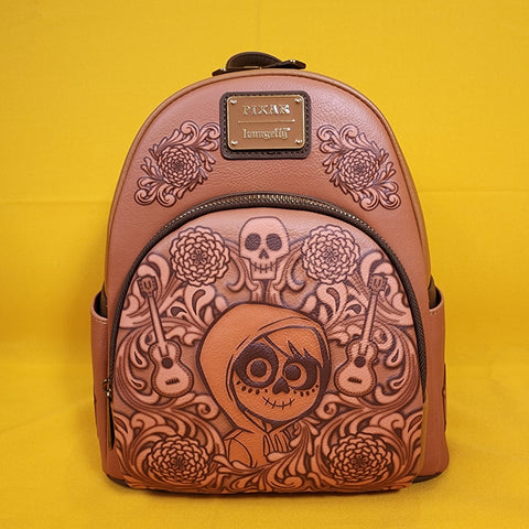 coco mini backpack loungefly Loungefly Disney Pixar Coco Miguel Floral Tooled Mini Backpack – Get Lojos Mojo