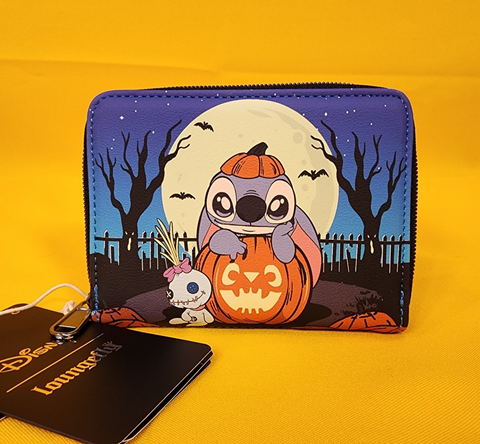 Lilo and Stitch Pumpkin Glow-In-The-Dark Halloween Zip Wallet