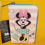 Loungefly Disney Minnie Mouse Vacation Style Poolside Pink Zip Around Wallet