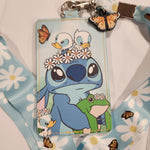 Lilo and Stitch Springtime Frog Ducks Daisy Lanyard ID Holder
