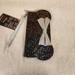 Minnie Mouse Black Glitter Happy New Years Wallet Wristlet