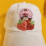 Strawberry Shortcake Patch Corduroy Dad Cap Embroidered Adjustable Baseball Hat