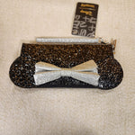 Minnie Mouse Black Glitter Happy New Years Wallet Wristlet