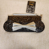 Minnie Mouse Black Glitter Happy New Years Wallet Wristlet