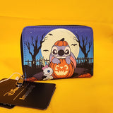 Lilo and Stitch Pumpkin Glow-In-The-Dark Halloween Zip Wallet