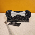 Minnie Mouse Black Glitter Happy New Years Wallet Wristlet