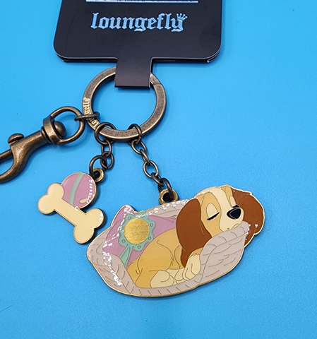 Lady And The Tramp Lady Sleeping Basket Keychain Charm