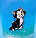 Disney Cats Figaro Sitting Pinnochio Cat Enamel Pin