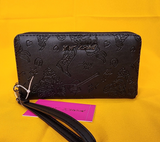 Betsey Skull Cowboy Western Black Wallet Wristlet Zip Around
