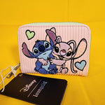 Loungefly Disney Lilo and Stitch Angel Corduroy Pastel Color Block Zip Wallet