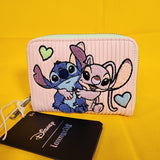 Loungefly Disney Lilo and Stitch Angel Corduroy Pastel Color Block Zip Wallet
