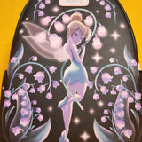 Loungefly Disney Peter Pan Tinker Bell Floral Lilly Glow Soft Tag Mini Backpack