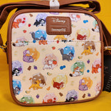 Loungefly Disney Cats Milk Cartons AOP Crossbody Bag Marie Simba Cheshire
