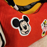 Disney 100th Mickey Hands Gloves Red Corduroy Crossbody Handbag