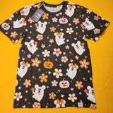 Loungefly Disney Mickey & Minnie Floral Cute Ghost Unisex Tee Halloween Size S