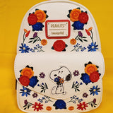 Loungefly Peanuts Snoopy Flowers Embroidered Envelope Letter Mini Backpack