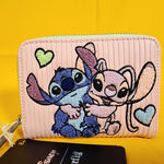 Loungefly Disney Lilo and Stitch Angel Corduroy Pastel Color Block Zip Wallet