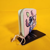 Loungefly Disney Lilo and Stitch Angel Corduroy Pastel Color Block Zip Wallet
