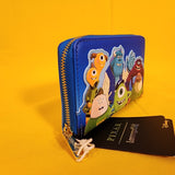 Loungefly Pixar Disney Monsters INC University Scare Games Blue Zip Wallet