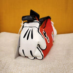 Disney 100th Mickey Hands Gloves Red Corduroy Crossbody Handbag