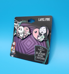 Nightmare Before Christmas Jack And Sally Pink Heart Bioworld Pin Set