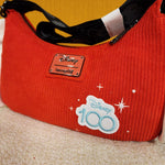 Disney 100th Mickey Hands Gloves Red Corduroy Crossbody Handbag