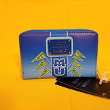 Loungefly Pixar Disney Monsters INC University Scare Games Blue Zip Wallet