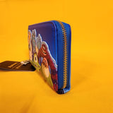 Loungefly Pixar Disney Monsters INC University Scare Games Blue Zip Wallet