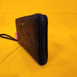 Betsey Skull Cowboy Western Black Wallet Wristlet Zip Around