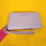 Betsey Johnson Purple Quilted Daisy Flower Spring Wallet Wristlet Zip Around