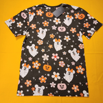 Loungefly Disney Mickey & Minnie Floral Cute Ghost Unisex Tee Halloween Size S