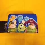 Loungefly Pixar Disney Monsters INC University Scare Games Blue Zip Wallet