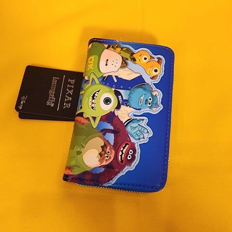 monsters inc loungefly wallet Loungefly Pixar Disney Monsters INC University Scare Games Blue Zip Wa – Get Lojos Mojo
