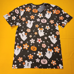 Loungefly Disney Mickey & Minnie Floral Cute Ghost Unisex Tee Halloween Size S